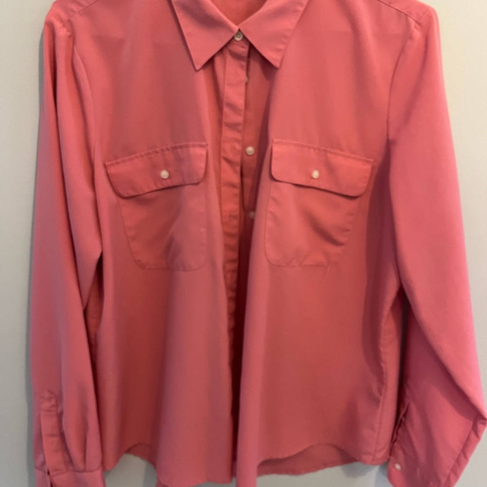 Ralph Lauren Coral Pink Blouse with Classic Collar